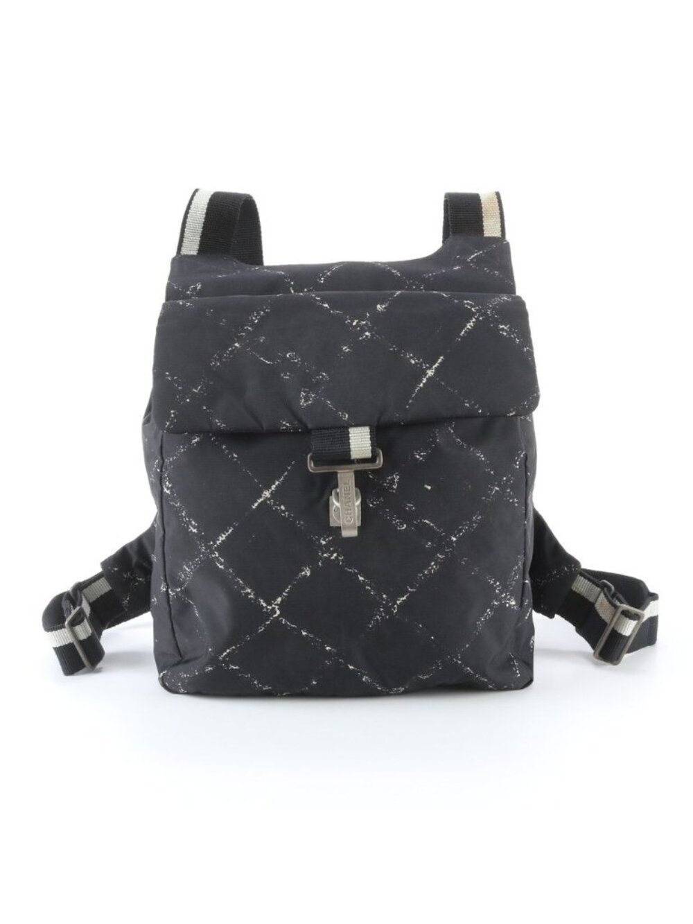Chanel Travel Line Backpack Shoulder Bag Black